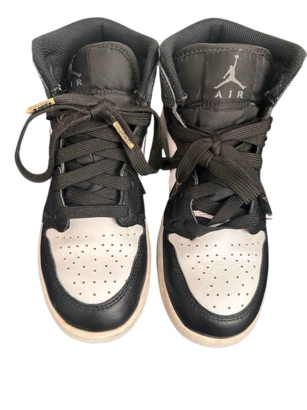 Nike Air Jordan 1 Retro High OG GS basketball sneakers black white Sz 5 Big Boy